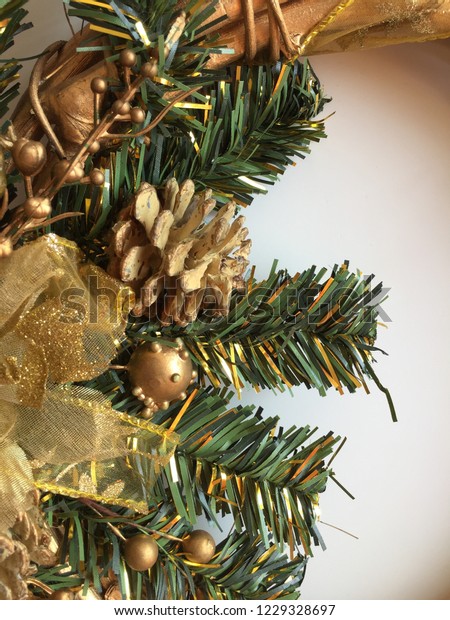 Artificial Christmas Wreaths Mistletoe Which Parasitic Stock Photo