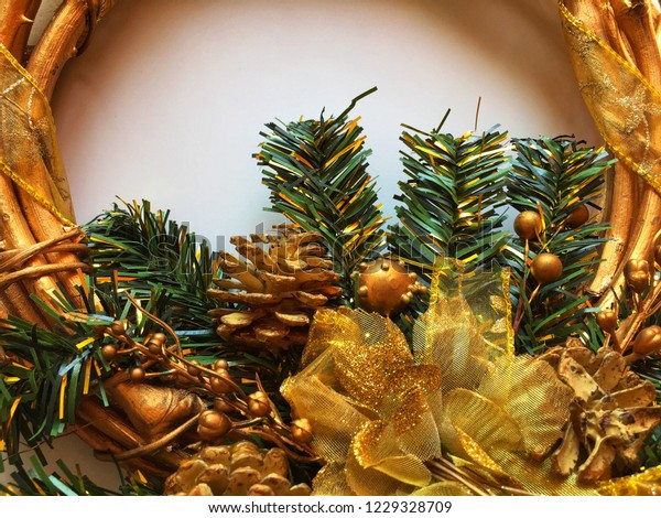 Artificial Christmas Wreaths Mistletoe Which Parasitic Stock Photo