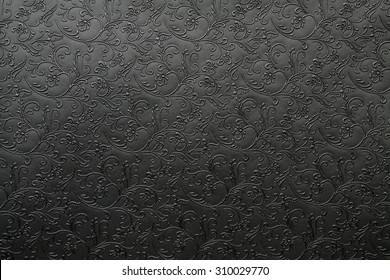 Artificial Fabric Texture Black With Floral Classy Pattern