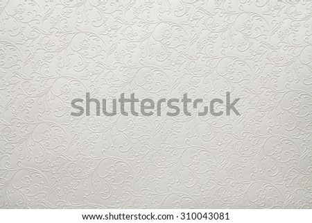 Artificial fabric texture White with floral classy pattern