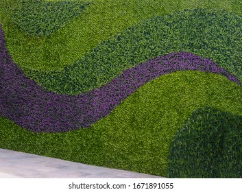 Artificial Fake Plant Bush Wall For Interior And Exterior Decoration.