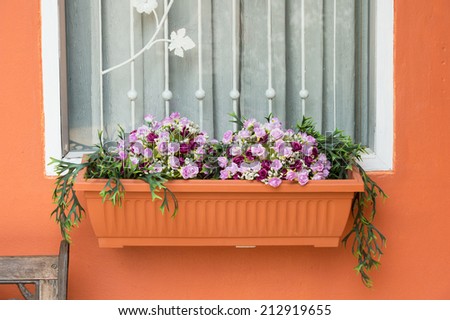 Artificial flowers in the box