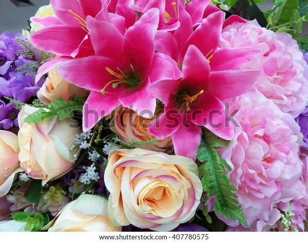 Artificial Flowers Made Decorate Living Room Stock Photo Edit Now