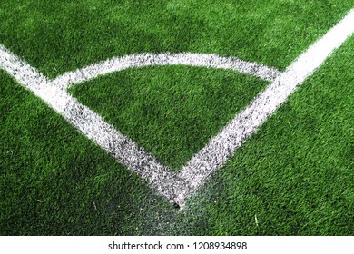 Artificial Grass In A Field Of Soccer Stadium