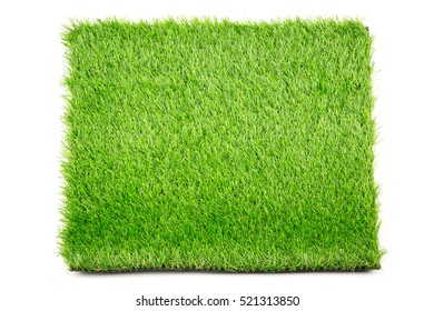 Artificial Grass Mat Isolated On A White Background