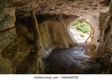 artificial grotto view from inside