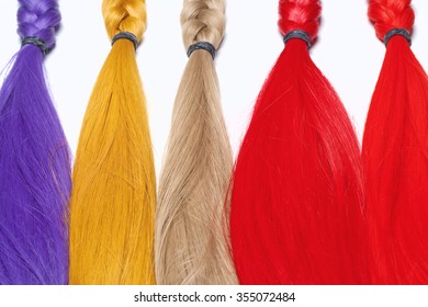 Artificial Hair Used For Production Of Wigs And Extensions