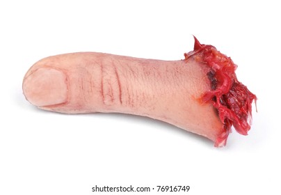 artificial human finger cut out from hand, minimal natural shadow in front