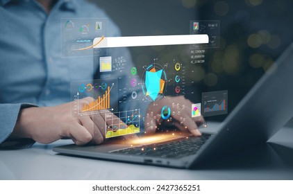 Artificial Intelligence AI data tech analytics for kpi accounting big complex business, technology algorithm system software website tool write command prompt digital internet support chart analysis