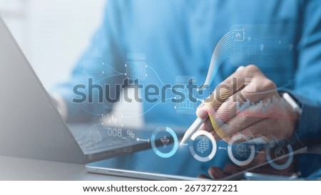 Artificial intelligence automation workflow process. Automated ai data analytics algorithm. Analysis flow chart diagram. Security protection. Automation business visualization. Technology background.