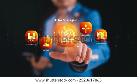 Artificial Intelligence big data technology management. Ai analysis business concept, Future digital marketing analytics by expert robot, success work tool strategy. SEO Search Engine Optimization 