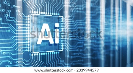 Artificial intelligence chip. Ai chipset on 3D circuit board