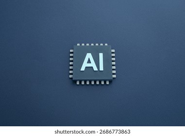 Artificial intelligence chip. Next-generation chips. Advances in computing technology. Symbol of innovation, automation, and machine learning. AI development, robotics - Powered by Shutterstock - Get 15% off with code: PIKWIZARD15