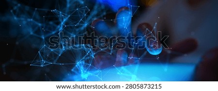 Artificial intelligence concept for digital interaction and human-computer interface with finger touch