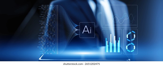 Artificial Intelligence Data Analysis and Machine Learning Insights Visualization for Business Technology.