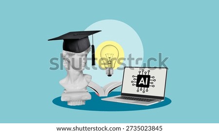 Artificial Intelligence in Education Concept, AI Learning Technology, Digital Knowledge, Smart Education Innovation, Online Learning, Academic Research and Future Teaching Methods