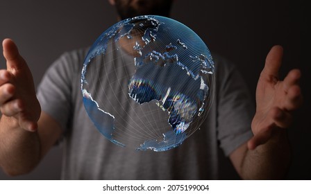 Artificial intelligence and future technology background, intern