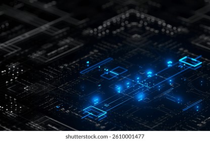 Artificial Intelligence Futuristic Innovative Machine Learning Technology 3D Illustration