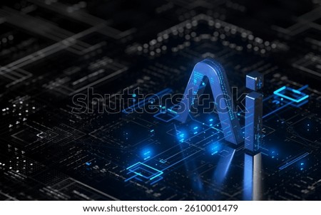 Artificial Intelligence Futuristic Innovative Machine Learning Technology 3D Illustration