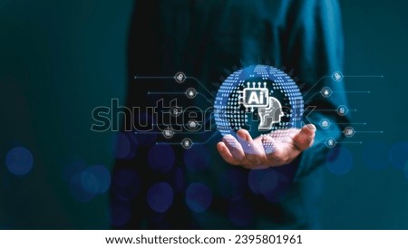 artificial intelligence global connectivity and control. innovation, creativity, and the futuristic of AI, the idea of a smart, interconnected, and globally system.