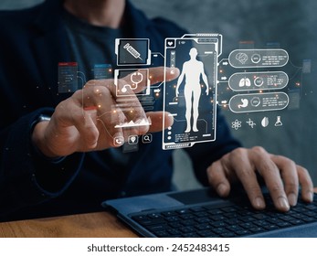 Artificial Intelligence Health Tech  innovation. Telemedicine together with Internet of Things. Healthcare Cybersecurity and Personalized Medicine Genomics.Digital Simulations Personalized Healthcare.