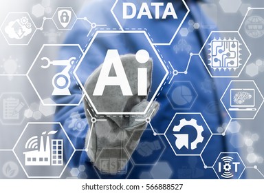 Artificial intelligence industry 4.0 integration iot industrial business web computing concept. AI factory manufacturing autonomous unmanned management process development engineering technology - Powered by Shutterstock