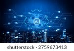 Artificial intelligence integration concept linking apps, data streams and automation across enterprise systems and platforms. Corpus