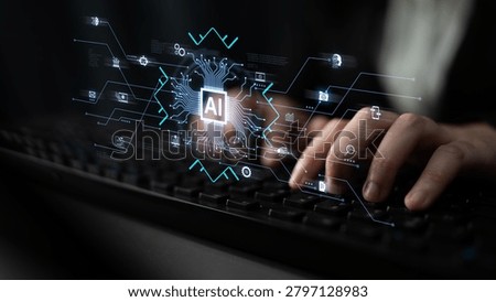 Artificial intelligence integration concept linking apps, data streams and automation across enterprise systems and platforms. Corpus