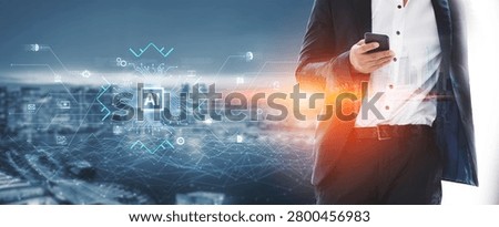 Artificial intelligence integration concept linking apps, data streams and automation across enterprise systems and platforms. Corpus