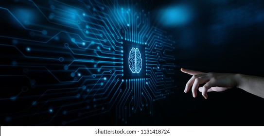 Inteligencia artificial Aprendizaje automático Concepto de Tecnología de Internet de negocios.