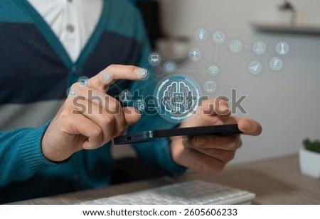 An artificial intelligence mobile app. Data analysis and photo and video creation facilitate work and enable new discoveries