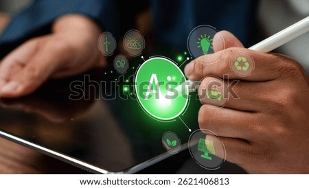 Artificial intelligence is part of the green world for sustainable development goals., AI Helps Report Greenhouse Gas Emissions, Collect Carbon Footprint Data, Analyze Organizational Energy Usage