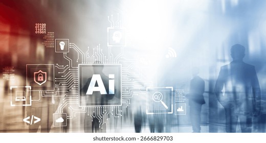 Artificial Intelligence Processor Concept. AI Big Data Array. Innovation concept 2025.