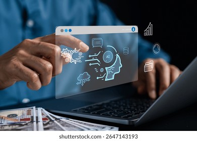 Artificial intelligence system for cloud computing, data center analytics, and business automation. Showcasing digital transformation, big data, and technology for financial and enterprise innovation.