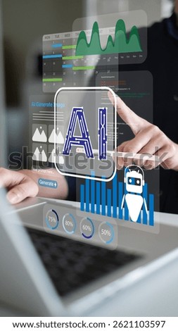 Artificial intelligence technology ai digital innovation image generation chatbot business dashboard data analysis marketing innovation network assistance automation system software machine learning