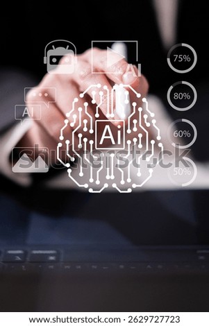 Artificial intelligence technology ai digital innovation image generation chatbot business dashboard data analysis marketing innovation network assistance automation system software machine learning