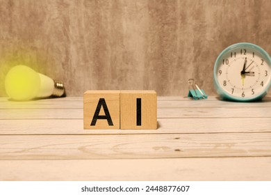 Artificial Intelligence technology concept with text AI made of electronic circuit board with microchip above planet Earth with connected network, data exchange and computing, elements from NASA - Powered by Shutterstock - Get 15% off with code: PIKWIZARD15