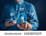 Artificial intelligence technology. Digital AI automation, machine learning, and data solutions across industries. Suitable for innovation, future business, and digital transformation.