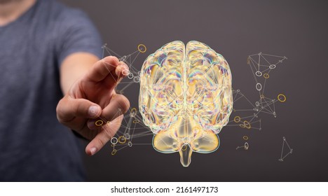 Artificial intelligence. Technology web background. Virtual concept