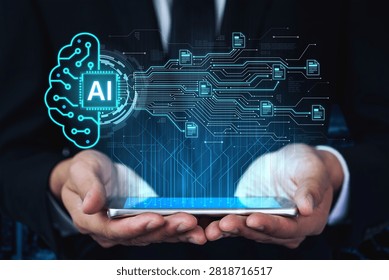 Artificial intelligence using AI neural processing and circuit to transform AI data into actionable output by smart automated AI reasoning science. Future of cognitive tech deep learning NPU. Corpus