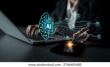 Artificial intelligence using AI neural processing and circuit to transform AI data into actionable output by smart automated AI reasoning science. Future of cognitive tech deep learning NPU. Corpus