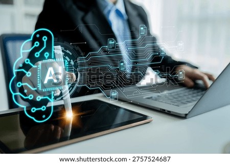 Artificial intelligence using AI neural processing and circuit to transform AI data into actionable output by smart automated AI reasoning science. Future of cognitive tech deep learning NPU. Corpus