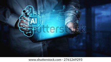 Artificial intelligence using AI neural processing and circuit to transform AI data into actionable output by smart automated AI reasoning science. Future of cognitive tech deep learning NPU. Corpus