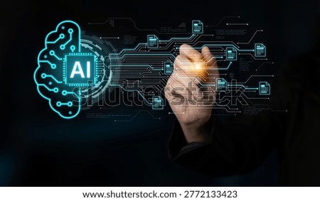 Artificial intelligence using AI neural processing and circuit to transform AI data into actionable output by smart automated AI reasoning science. Future of cognitive tech deep learning NPU. Corpus