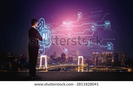Artificial intelligence using AI neural processing and circuit to transform AI data into actionable output by smart automated AI reasoning science. Future of cognitive tech deep learning NPU. Corpus