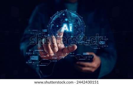 Artificial intelligent technology or electronic brain, outline made from circuit board for working, generates innovative futuristic and global connections for providing access to information network