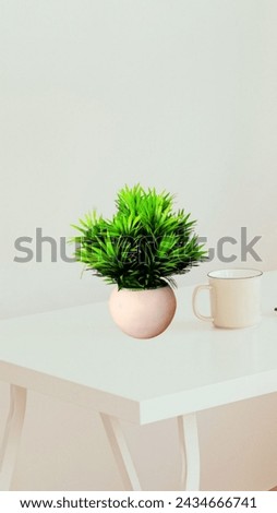 Artificial Plants Potted Green Bonsai, Small Tree Grass Plant Pot Ornament, Fake Flower For Home Garden Decoration Wedding Party