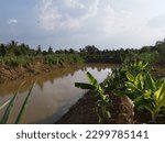 An artificial pond made by a farmer to catch rainwater which is used to irrigate his coffee farm, with riparian buffer and native vegetation, in Buon Ma Thuot, Vietnam