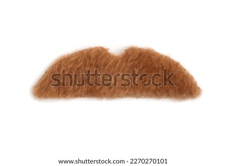 artificial red Irish mustache isolated on white background