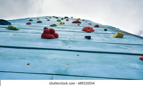 Artificial Rock Climbing Wall At Indoor Gym Adventure Park